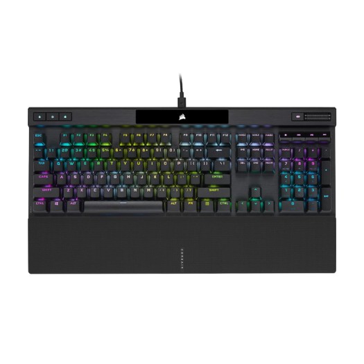 Corsair K70 RGB PRO Wired Mechanical Gaming Keyboard (CHERRY MX RGB Blue Switches: Tactile and Clicky, 8,000Hz Hyper-Polling, PBT DOUBLE-SHOT PRO Keycaps, Soft-Touch Palm Rest) QWERTY, NA - Black