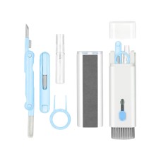 7-in-1 Electronics Cleaner Kit Computer Keyboard Earphone Dust Cleaning Brush Tool for Earbud Cell Phone Laptop Camera - Blue