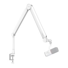 IXTECH Microphone Boom Arm with Desk Mount, 360° Rotatable, Adjustable and Foldable Scissor Mounting for Podcast, Video Gaming, Radio and Studio Audio, Sturdy and Universal  VALIANT WHITE - IX-MI03