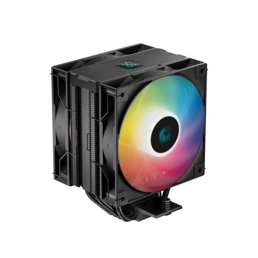 DeepCool AG400 DIGITAL PLUS Air Cooler, Single Tower, Real-Time CPU Status Screen, 4 Offset Copper Heat Pipes, 2 * 120mm ARGB fans, All Black Design