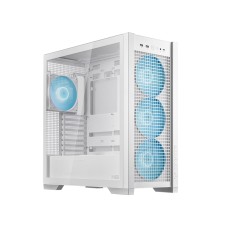 ASUS TUF Gaming GT302 ARGB ATX Mid-Tower Case Four 140 x 28 mm ARGB fans for high airflow and static pressure, interchangeable side panel, detachable top panel, hidden-connector motherboard support - White