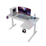 L Shaped RGB Gaming Desk (Right) - White  -  1400x600/1000x740H