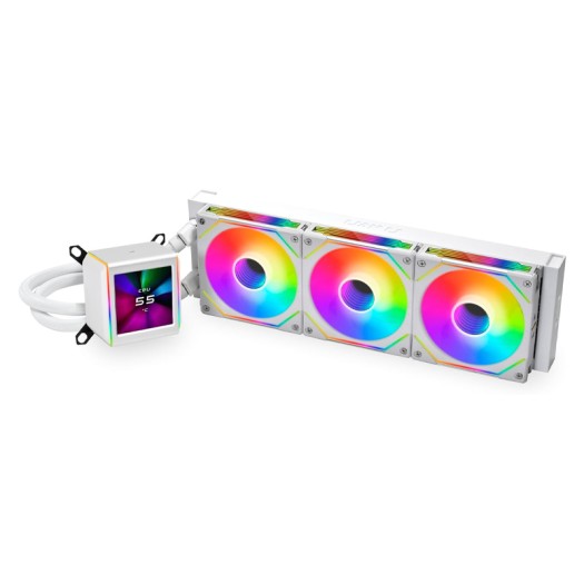 Lian Li Galahad II LCD 360 AIO CPU Liquid Cooler with 120mm SL Infinity Fans, 2.88” IPS LCD Screen, Asetek 8th Gen 3600 rpm Pump, 2450 RPM Fan Speed, 79.9 CFM Airflow, White | GA2ALCD36INW