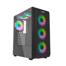 Twisted Minds 03 Apex Mid Tower ATX Gaming PC Case, Mesh Front Panel & Tempered Glass Side Panel,3* 120mm ARGB Fans, Fits up to 420mm Radiator, USB 3.0 USB Type-C +HD, Black | TM-GM-I-B