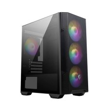 MSI MAG FORGE M100R Micro ATX Tower Gaming PC Case, Tempered Glass Panel, 4 x 120mm ARGB Fans, Up to 240mm Radiator Support, USB 3.2 Gen 1 Type-A, Magnetic Dust Filter, Black | 306-7G20R21-809