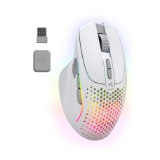 Glorious Gaming Model I 2 Wireless Gaming Mouse - Hybrid 2.4Ghz & Bluetooth, 75g Superlight, 9 Buttons (2 Swappable), RGB, PTFE Feet, MMO/MOBA/FPS, Long Battery Life, Side Thumb Rest - White - GLO-MS-IWV2-MW