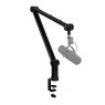 IXTECH Microphone Boom Arm with Desk Mount, 360° Rotatable, Adjustable and Foldable Scissor Mounting for Podcast, Video Gaming, Radio and Studio Audio, Sturdy and Universal  BLACK- Elegance Model - IX-MI01