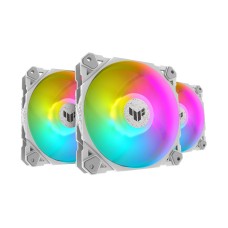 ASUS TUF Gaming TF120 ARGB Case Fan White Edition 3-in-1 with ARGB Controller (Pack of 3, Aura Sync, Quiet Addressable ARGB Fan, PWM Control, White)