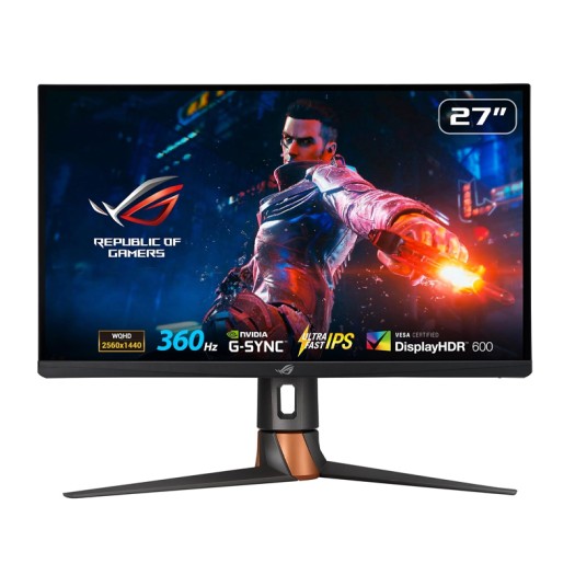 ASUS ROG Swift PG27AQN - 360Hz 27” 1440P HDR Gaming Monitor - QHD (2560 x 1440), Fast IPS, 1ms, G-SYNC, Eye Care, HDMI, DisplayPort, USB, Ergonomic Design, VESA Wall Mountable, HDR10, DisplayHDR600