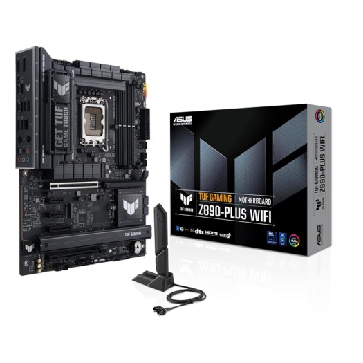 ASUS TUF Gaming Z890-PLUS WiFi Z890 LGA 1851 ATX Motherboard, Intel® Core™ Ultra Series 2 Ready, Advanced AI PC-Ready, 16+1+2+1 Stages, DDR5, PCIe® 5.0, Thunderbolt™ 4 Type-C®, 4X M.2, Wi-Fi 7, 2.5Gb