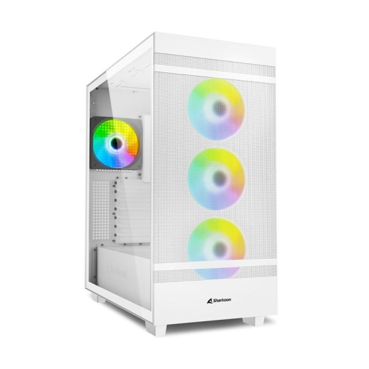 Sharkoon Rebel C50 RGB White Mid Tower Metal PC Gaming Case