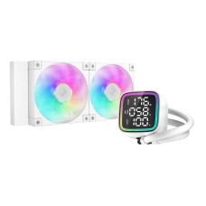 DeepCool LD240 Optimized 240mm Liquid CPU Cooler with Multiline LED Digital Display, Real-Time CPU Status, 2x 120mm FD12 ARGB Fans, 2400 RPM Fan Speed, 72.04 CFM Airflow, White | R-LD240-WHDMMN-G-1