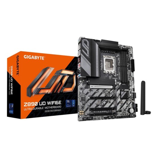 GIGABYTE Z890 UD WIFI6E Ultra Core (Series 2) LGA 1851, ATX, DDR5, 3x M.2, PCIe 5.0, Front USB Type-C, WIFI6E, 2.5GbE LAN, EZ-Latch