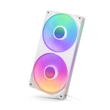 NZXT F240 RGB CORE 240mm RGB LED Single-Frame RGB Fan Unit, 120mm FDB Fans, Up to 2400 rpm Fan Speed, 75.12 CFM Airflow, White | RF-U24HF-W1