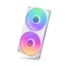 NZXT F240 RGB CORE 240mm RGB LED Single-Frame RGB Fan Unit, 120mm FDB Fans, Up to 2400 rpm Fan Speed, 75.12 CFM Airflow, White | RF-U24HF-W1