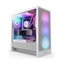 NZXT H5 Flow RGB 2024 Edition Compact ATX Mid-Tower Airflow Case, 1x F360 RGB Core & 1x F120Q Pre-Installed Fan, SGCC Steel, Dark Tinted Tempered Glass Materials, White | CC-H52FW-R1