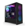 NZXT H5 Flow RGB 2024 Edition Compact ATX Mid-Tower Airflow Case, 1x F360 RGB Core & 1x F120Q Pre-Installed Fan, SGCC Steel, Dark Tinted Tempered Glass Materials, Black | CC-H52FB-R1