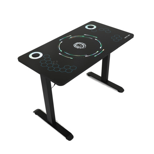 Green Lion RGB Gaming Table - Black, 110 x 59 x 75cm - RGB Light Controls