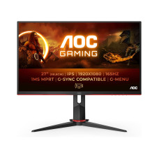 AOC Gaming 27G2SPU - 27 Inch FHD Monitor, 165Hz, IPS, 1ms MPRT, AMD FreeSync Premium, Speakers, Height Adjust, USB HUB (1920 x 1080 @ 165Hz 250 cd/m², HDMI 1.4/DP 1.2, USB 3.2), Black