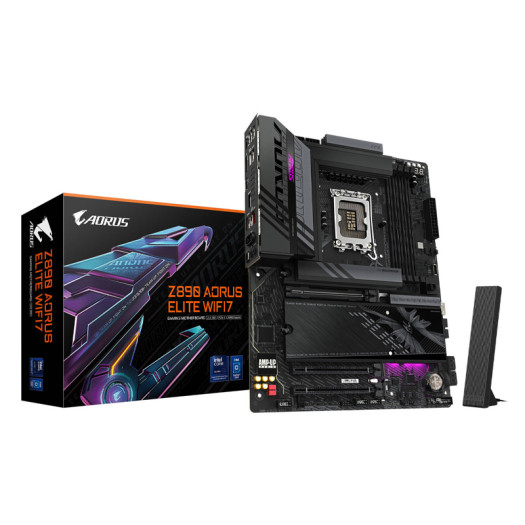 GIGABYTE Z890 Aorus Elite WiFi 7 LGA 1851 ATX Motherboard, Intel Z890 Chipset, 4x DDR5 DIMM Slot, Up to 256GB Max Memory, Wi-Fi 7 & BT 2.4, 1x PCIe 5.0 x16, 4x M.2 Slots, Black | Z890-A-ELITE-WIFI7