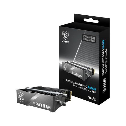 MSI Gaming SPATIUM M570 PRO PCIe 5.0 NVMe M.2 2TB FROZR Internal SSD (PCIe Gen5, NVMe 2.0, M.2 2280, Read 12400 MB/S, Write 11800 MB/S, 2TB)