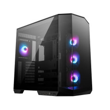 MSI MAG PANO 100R PZ - Premium Mid-Tower Gaming PC Case - Tempered Glass Side Panel - ARGB 120mm Fans - Liquid Cooling Support up to 360mm Radiator - Black Color Case