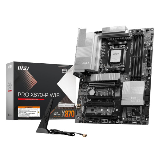 MSI PRO X870-P WiFi ProSeries Motherboard (AMD Ryzen 9000/8000/7000 Series Processors, AM5, DDR5, PCIe 5.0, M.2 Gen5, SATA 6Gb/s, USB 40Gbps, HDMI/DP, Wi-Fi 7, Bluetooth 5.4, 5Gbps LAN, ATX)