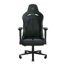 Razer Enki X Essential Leather Gaming Chair, 2D Armrests, Built-In Lumbar Arch, Optimized Cushion Density, Adjustable 152° Recline, 60mm PU Coated Casters, Black & Green | RZ38-03880100-R3G1