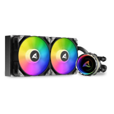 Sharkoon S80 RGB 240mm AIO Liquid CPU Cooler, 120mm Addressable RGB PWM Fans, 600 ~ 2,000 rpm Fan Speed, 77.7 CFM Airflow, 12x Addressable RGB LED, LGA 1700 / AM5, Black | 4044951038008