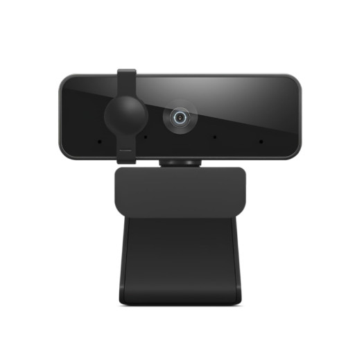 Lenovo Essential Full HD 1080P Webcam, Dual Microphone, No Driver 1.8m USB 2.0, Wide-Angle, Tilt-Control, 360-Degree Rotation, Black