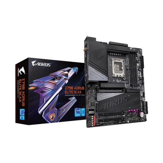 GIGABYTE Z790 AORUS Elite X AX (LGA 1700/ Intel/ Z790 X/ATX/ DDR5/ 4* M.2/ PCIe 5.0/ USB 3.2 Type-C/Wi-Fi 6E/ 2.5GbE LAN/Q-Flash Plus/EZ-Latch Plus/Motherboard)