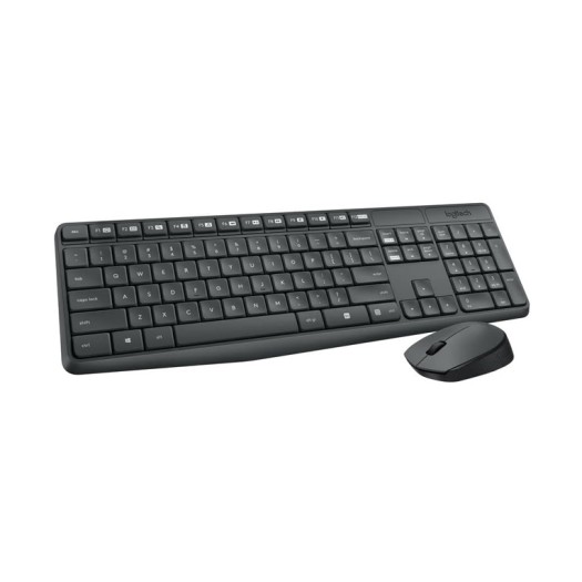 Logitech MK235 Wireless Keyboard and Mouse Combo for Windows, USB Receiver, 15 FN Keys, Long Battery Life, Compatible with PC, Laptop