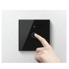 Tuya 1CH Wifi Smart Home Touch Wall Switch for Home Lamps - Black -  PST-WF-E1