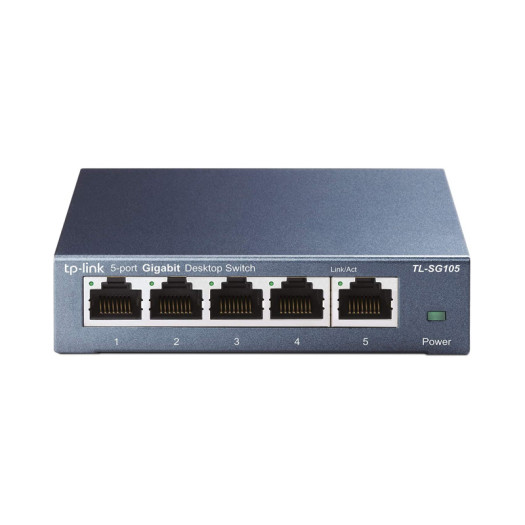 TP-Link TL-SG105 | 5 Port Gigabit Unmanaged Ethernet Network Switch, Ethernet Splitter | Plug & Play | Fanless Metal Design | Shielded Ports | Traffic Optimization 