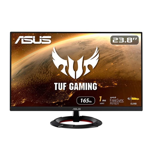 ASUS TUF Gaming 23.8” 1080P Monitor (VG249Q1R) - Full HD, IPS, 165Hz (Supports 144Hz), 1ms, Extreme Low Motion Blur, Speaker, FreeSync™ Premium, Shadow Boost, VESA Mountable, DisplayPort, HDMI