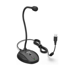 Fifine USB Computer Microphone, Plug &Play Desktop Condenser PC Laptop Mic,Mute Button with LED Indicator, Compatible with Windows/Mac, Ideal for YouTube,Zoom,Recording,Twitch Games(K054)