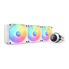 NZXT Kraken RGB 360mm - RL-KR360-W1- AIO RGB CPU Liquid Cooler - LCD Display - 3 x F120RGB Core Fans Radiator Fans White LGA 1700 / AM5 Compatible