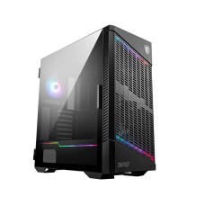 MSI MPG Velox 100P Airflow Mid-Tower PC Case - E-ATX Motherboard Capacity, Tempered Glass Door, Optimized for Airflow, Mystic Light, Supports 2 x 360mm Radiators & Side Ventilation Configurations