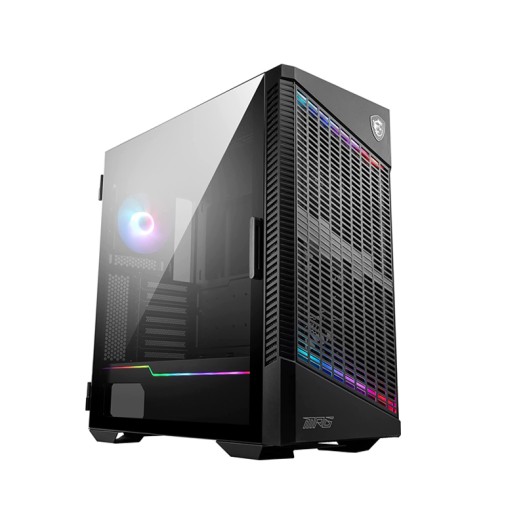 MSI MPG Velox 100P Airflow Mid-Tower PC Case - E-ATX Motherboard Capacity, Tempered Glass Door, Optimized for Airflow, Mystic Light, Supports 2 x 360mm Radiators & Side Ventilation Configurations