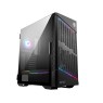 MSI MPG Velox 100P Airflow Mid-Tower PC Case - E-ATX Motherboard Capacity, Tempered Glass Door, Optimized for Airflow, Mystic Light, Supports 2 x 360mm Radiators & Side Ventilation Configurations