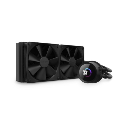 NZXT Kraken 240mm - RL-KN240-B1 – AIO CPU Liquid Cooler - LCD Display - 2 x F120P Static Pressure Fan Radiator Fans LGA 1700 / AM5 Compatible