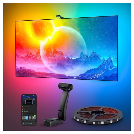 Govee Envisual TV LED Backlight T2 with Dual Cameras, 11.8ft RGBIC Wi-Fi LED Strip Lights for 55-65 inch TVs, Double Strip Light Beads, Adapts to Ultra-Thin TVs, Smart App Control, Music Sync