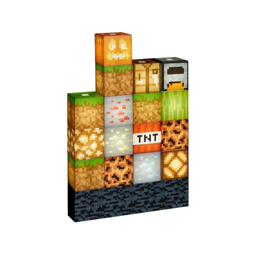 Minecraft Block Building Lamp - 16 Rearrangeable Light Blocks