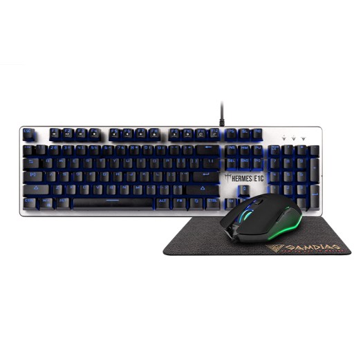 HERMES E1C 3-IN-1 COMBO RGB - Mechanical Keyboard, Ergonomic Mouse, Gaming Mouse Mat