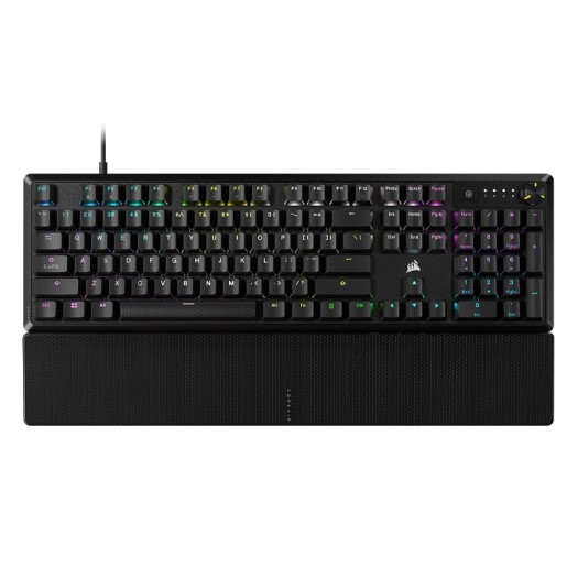CORSAIR K70 CORE RGB Mechanical Gaming Keyboard with Palmrest - Pre-lubricated Corsair MLX Red Linear Keyswitches - Sound Dampening - Media Control Dial - iCUE Compatible - QWERTY NA Layout - Black