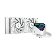 DeepCool LT520 WH 240mm Liquid Cooler White 4th Gen Dual-Chamber Pump 3100RPM Multidimensional Infinity Mirror ARGB 280w TDP AIO 240mm Anti-Leak Tech for LGA 1700/1200/1151/1150/1155 AM5/AM4