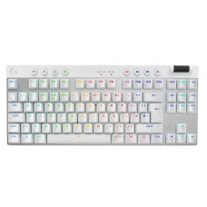 Logitech G PRO X TKL LIGHTSPEED Wireless Gaming Keyboard, Ultra-Portable Tenkeyless Design, LIGHTSYNC RGB, PBT keycaps, Tactile Switches (GX Brown) - White