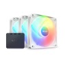 NZXT F120 RGB Core Hub-Mounted Fans with RGB Controller, High Airflow & Static Pressure, Up to 1800 RPM Speed, FDB, 78.86 CFM Airflow, Sync Lighting with Controller, Triple Pack, White | RF-C12TF-W1