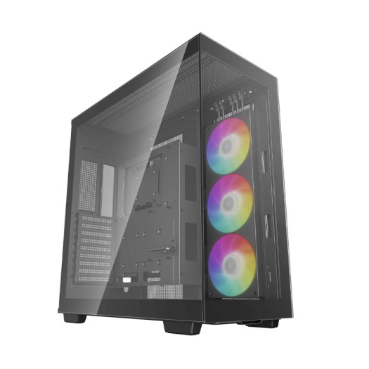 Deepcool CH780 Black Full Tower ATX+ PC Case, Panoramic Tempered Glass, Vertical Mount & Gen 4 Riser Cable, Up to 420mm AIO, Trinity 140mm ARGB Fans, Type-C, 4x USB 3.0, Black | R-CH780-BKADE41-G-1