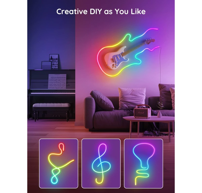 .com: Govee RGBIC Neon Rope Lights, 16.4ft Neon Lights with Music  Sync, Creative DIY Design, Works with Alexa …